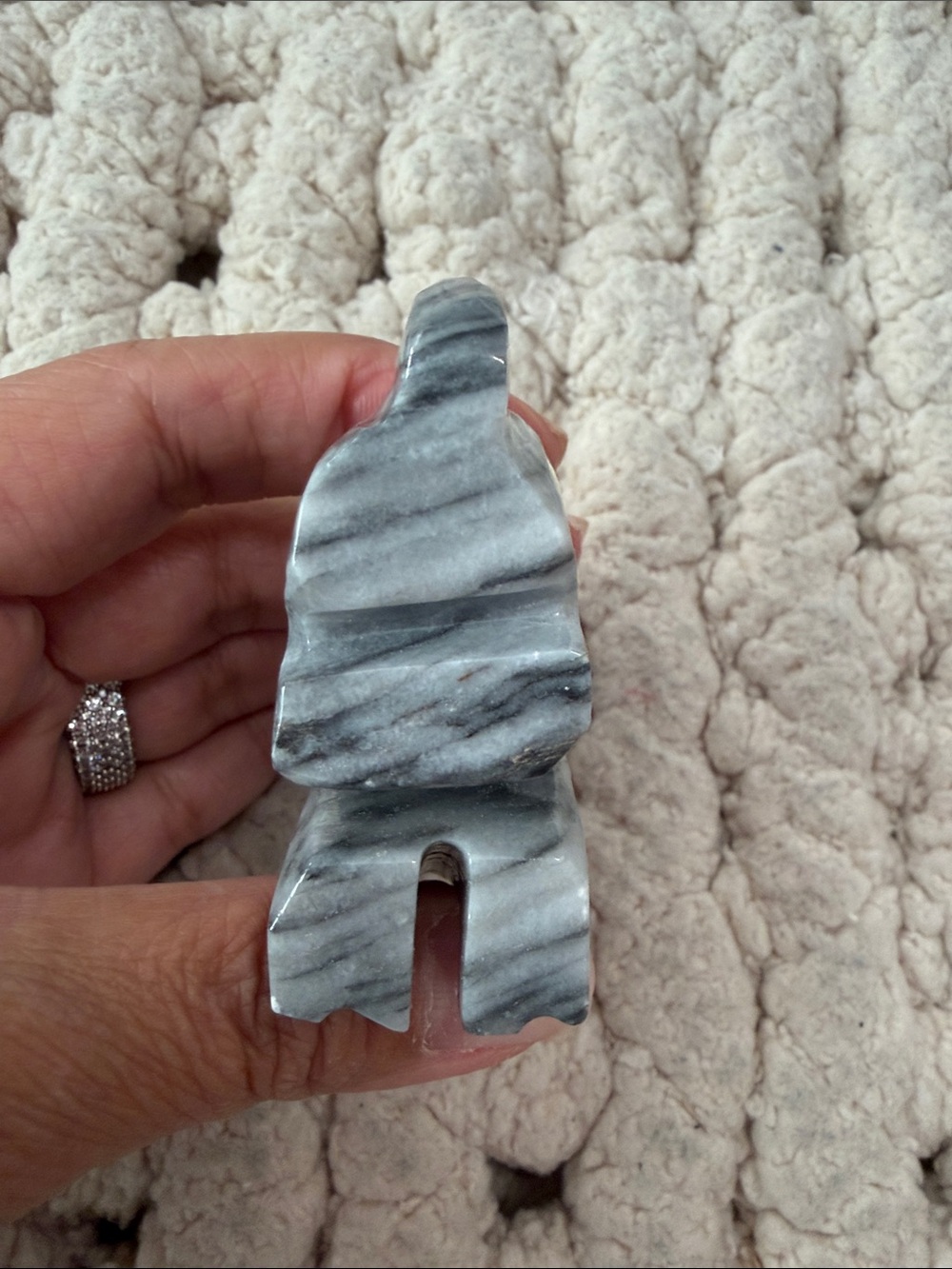 Hand Carved Marble Miniature Dog Figurine - Picture 5 of 7